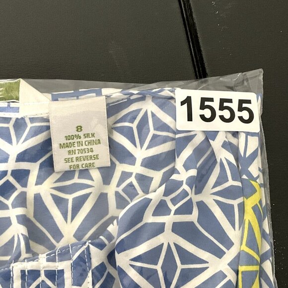 ORVIS Top Women 8 100% Silk Sleeveless Lightweight Geometric Color-block Flowy - Picture 12 of 12